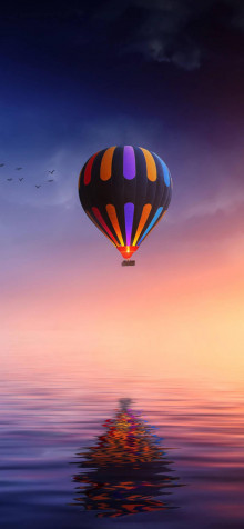 Air Balloon iPhone Background Image 887x1920px