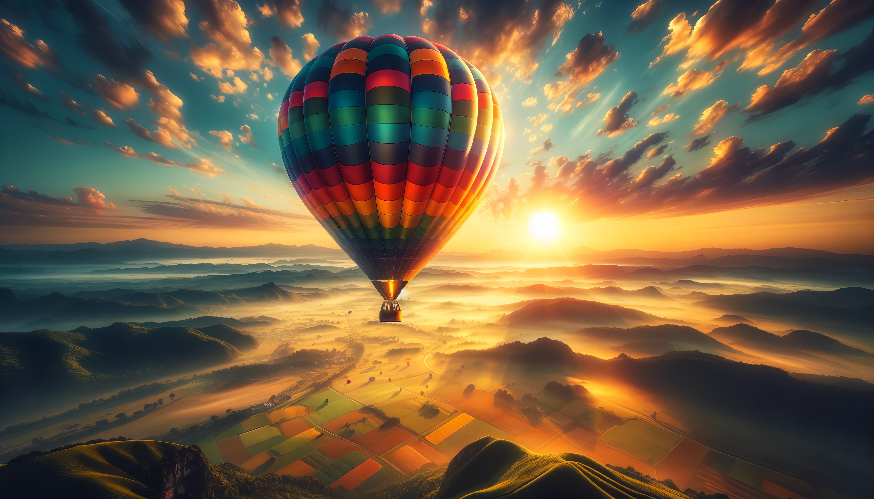 Air Balloon Background Image 3584x2048