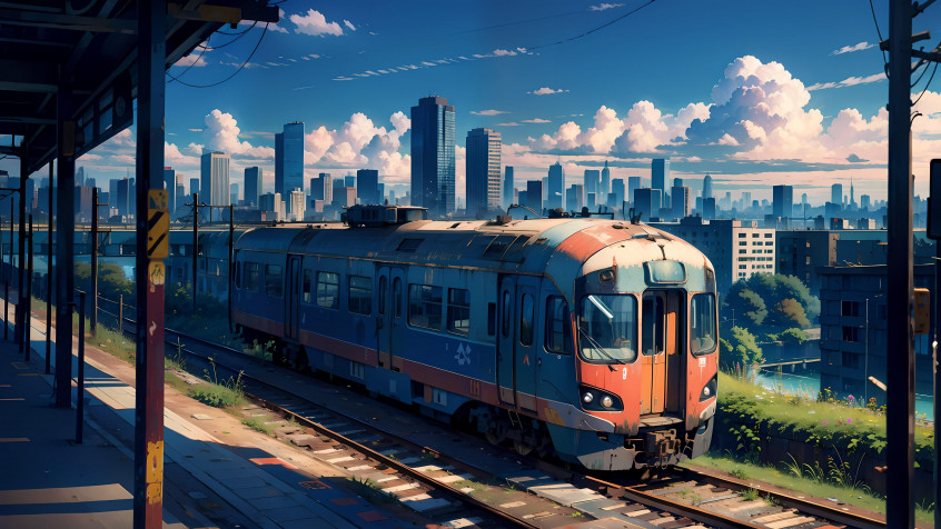 Anime Train 4k UHD Wallpaper 3840x2160px