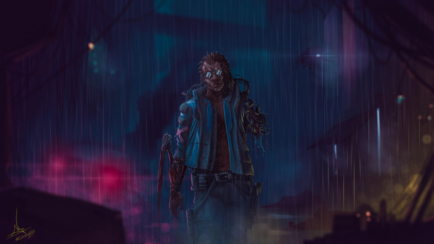 Cyberpunk Boy Background Image 3000x1688px