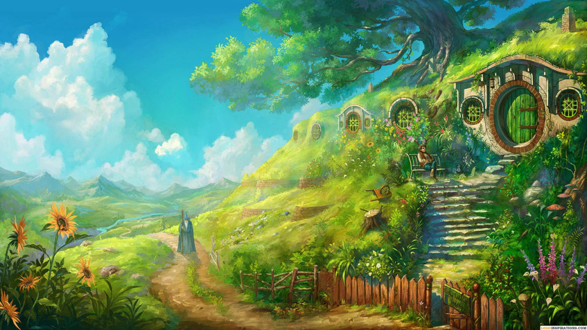 Anime Landscape Full HD 1080p Wallpaper 1920x1080px