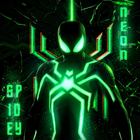 Neon Spider Man iPhone Wallpaper Image 2048x2048px