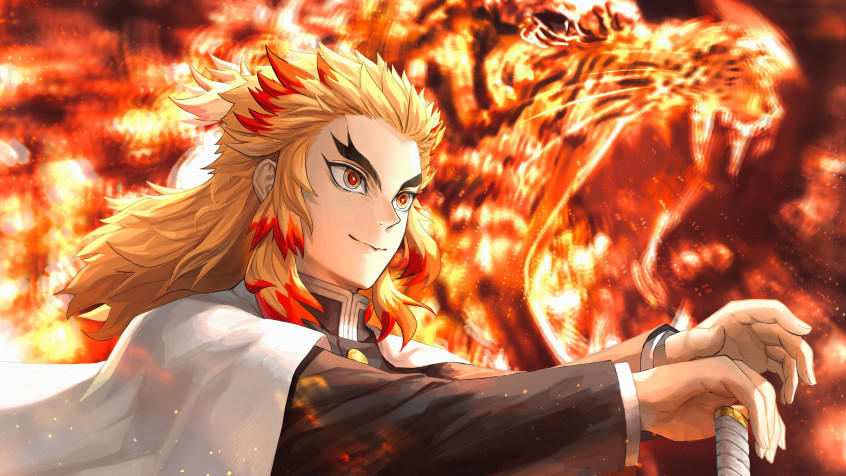 Kyojuro Rengoku 4k UHD Wallpaper 3840x2160px