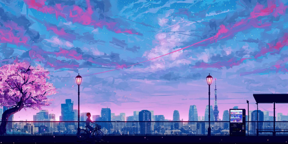 Anime Scenery HD Wallpaper 1920x960px