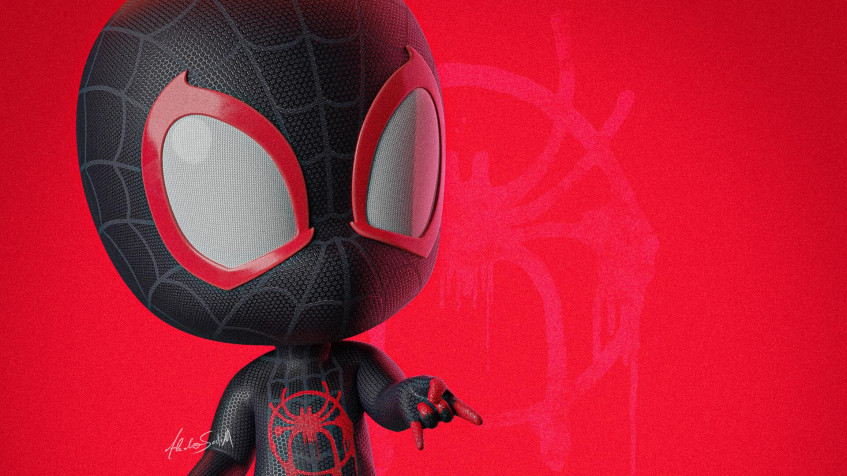 Chibi Spider Man Full HD 1080p Wallpaper 1920x1080px