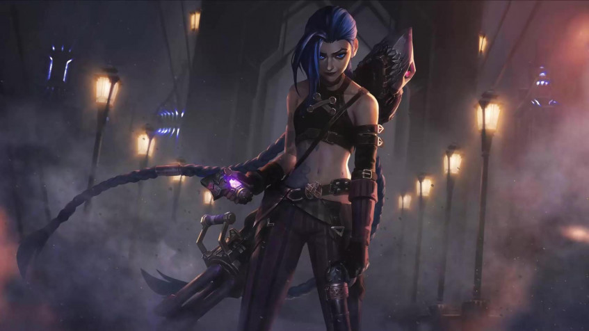 Arcane Jinx Full HD 1080p Wallpaper 1920x1080px