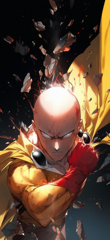 One Punch Man iPhone Background Image 1183x2560px