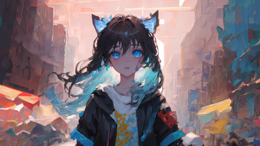 Anime Cat Girl 4k UHD Wallpaper 3840x2160px