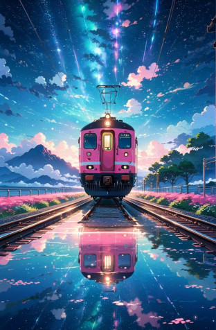 Anime Train iPhone Background 1008x1536px