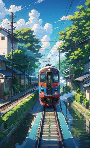 Anime Train iPhone Wallpaper Image 936x1536px