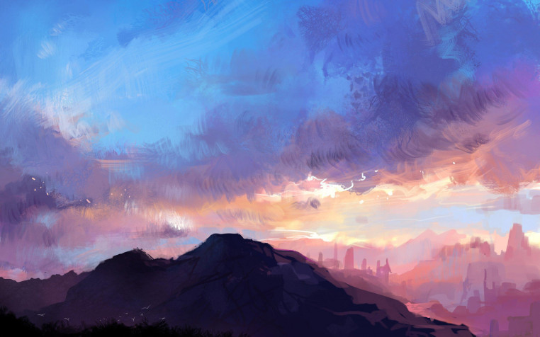 Anime Landscape Retina Widescreen Wallpaper 2880x1800px