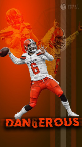 Baker Mayfield Android Wallpaper 1242x2208px