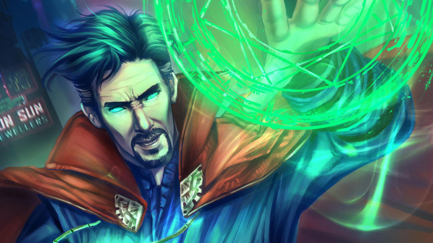 Cartoon Dr Strange Laptop Wallpaper 2059x1158px