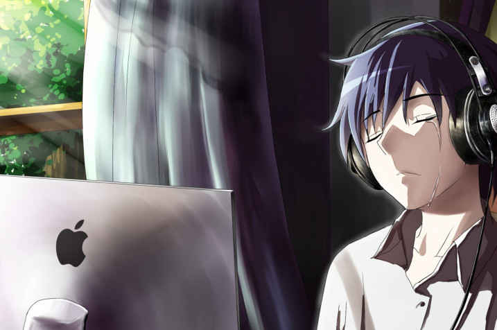 Crying Anime Boy MacBook Wallpaper 2560x1700px