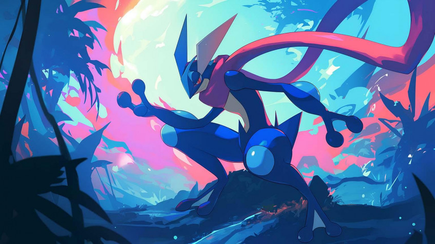 Greninja Desktop HD Background 1536x864px