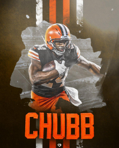 Nick Chubb Phone HD Background 1080x1348px