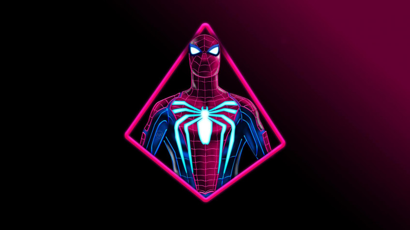 Neon Spider Man Full HD 1080p Wallpaper 1920x1080px