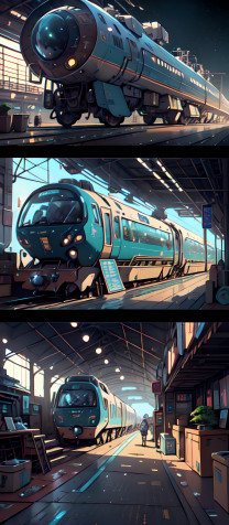 Anime Train iPhone Background 1792x4096px