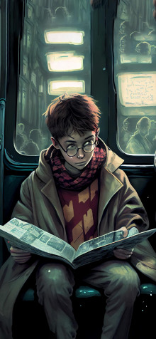 Cartoon Harry Potter Phone Background Image 1183x2560px