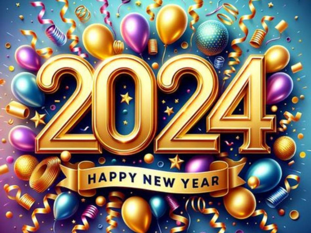 Happy New Year 2024 HD Wallpaper 1200x900px