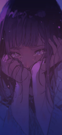 Sad Crying Anime Girl Wallpaper 1181x2560px