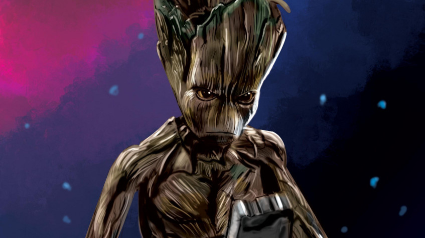 Baby Groot MacBook Wallpaper 2362x1328px