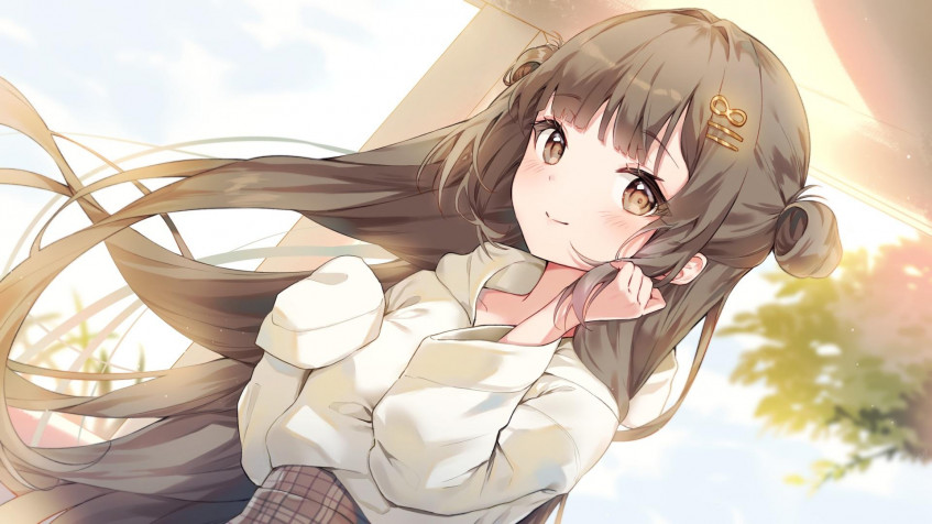 Brown Hair Anime Full HD 1080p Wallpaper 1920x1080px