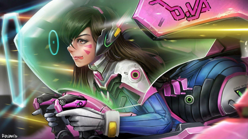 Dva Overwatch Full HD 1080p Wallpaper 1920x1080px