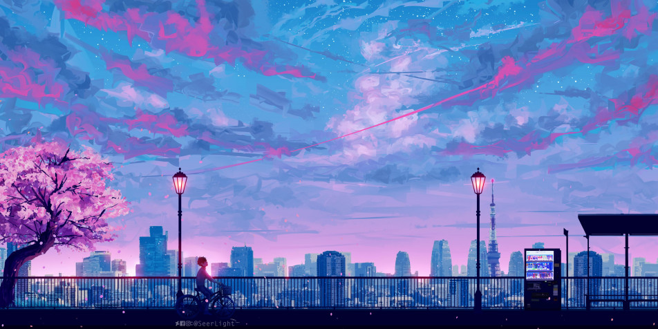 Anime Landscape MacBook Wallpaper 4800x2400px