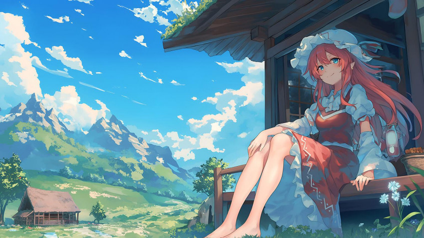 Anime Girl Background Image 1536x864px