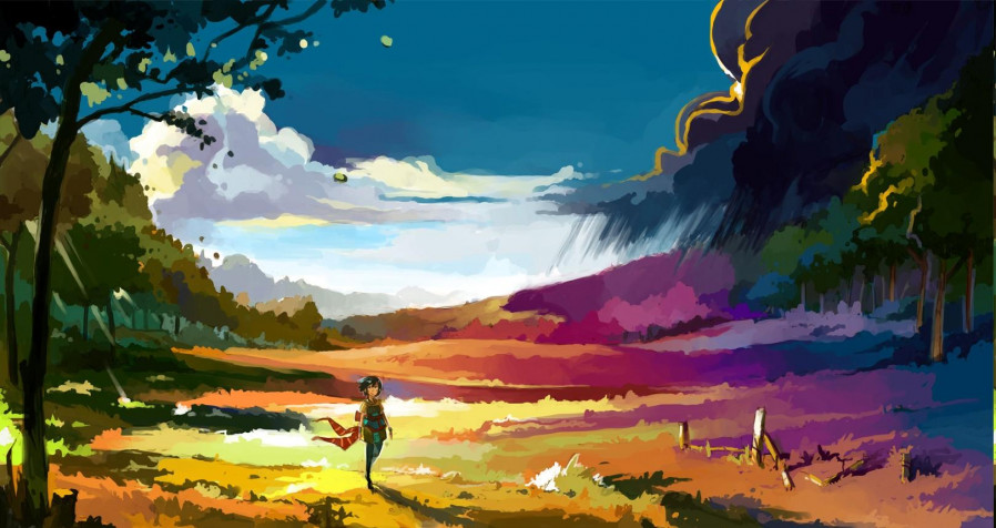 Anime Landscape Desktop Background 1620x859px