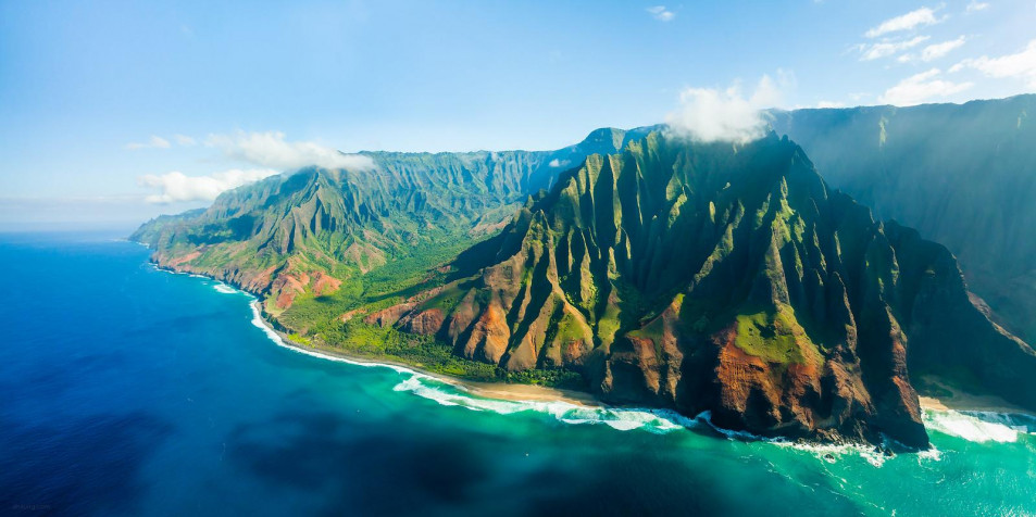 Na Pali Coast HD Background 1600x800px