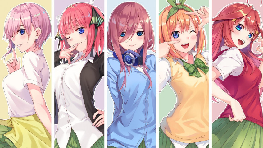 The Quintessential Quintuplets Full HD 1080p Wallpaper 1920x1080px