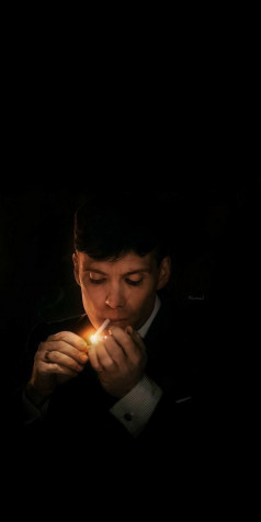 Thomas Shelby Smoking Phone Background Image 736x1472px