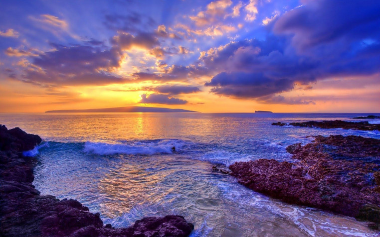 Ocean Sunset Widescreen HD Wallpaper 1920x1200px