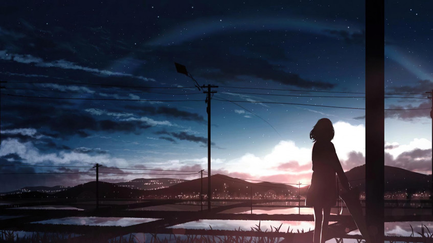 Alone Anime Girl Pc Full HD 1080p Wallpaper 1920x1080px