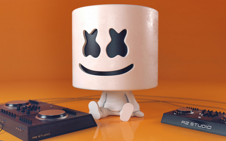 Cartoon Marshmello Retina Widescreen Wallpaper 2880x1800px