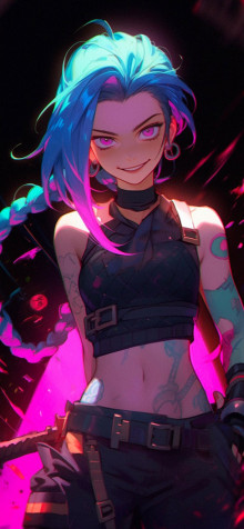 Arcane Jinx Mobile Background 1183x2560px