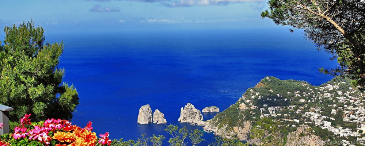 Capri Italy HD Background 2560x1024px