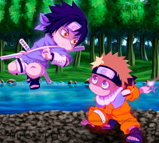 Sasuke Chibi Desktop HD Background 3129x2810px