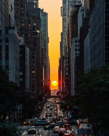 Manhattanhenge Mobile Wallpaper 1440x1800px