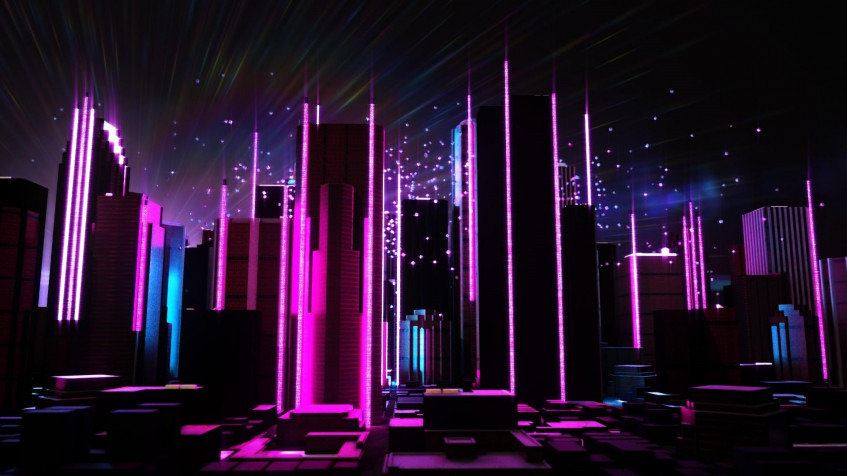 Neon City Full HD 1080p Wallpaper 1920x1080px