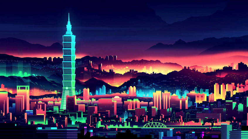 Neon City 4k UHD Wallpaper 3840x2160px