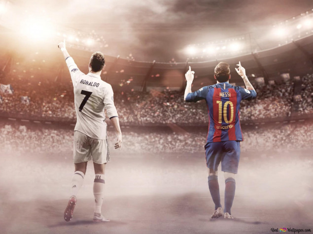 Ronaldo And Messi MacBook Background 2048x1536px