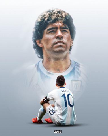 Messi And Maradona iPhone Background 1206x1507px