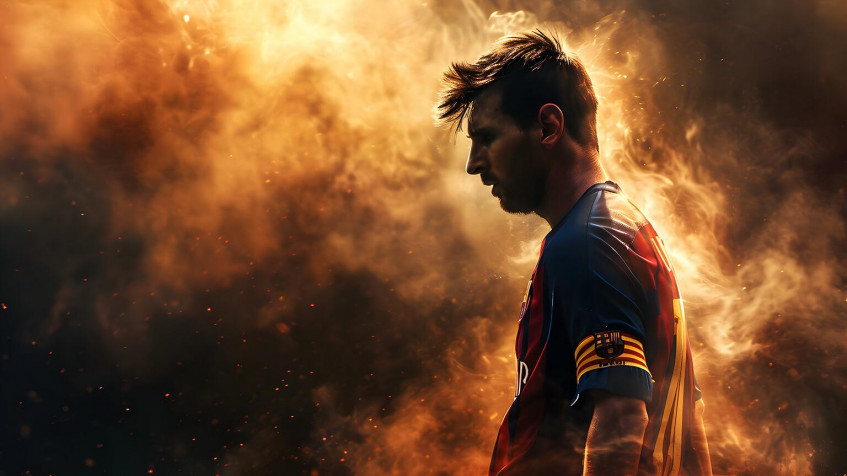 Aesthetic Lionel Messi HD Background 1536x864px