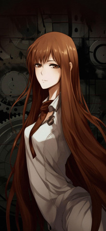 Kurisu Makise iPhone Wallpaper Image 1183x2560px