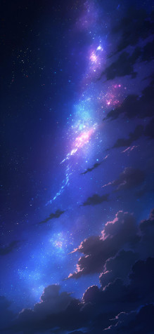 Night Sky Phone Background Image 1463x3171px