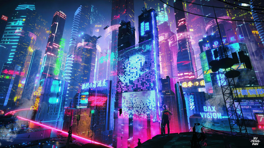 Neon City 4k UHD Wallpaper 3840x2160px