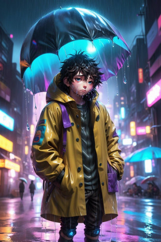 Cyberpunk Boy iPhone Background 1152x1728px